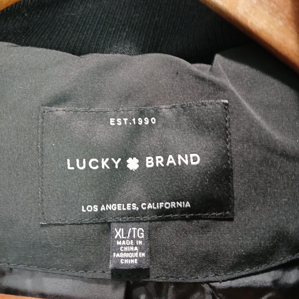 Lucky Brand Puffer Coat Womens XL Black Insulated Full Zip Hooded Thermal Winter - Picture 4 of 9